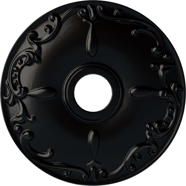 Ekena Millwork Kent Ceiling Medallion (Fits Canopies up to 5"), Hand-Painted Jet Black, 18"OD x 3 1/2"ID x 1 1/4"P CM18KEBLF - main